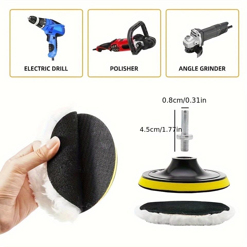 5pcs Set of Car Polishing Pads Designed for Drills - Including 3'' or 4'' Buffing Pads, Backing Plates and Adapter, Fit for Sanding, Polishing and Waxing Pads