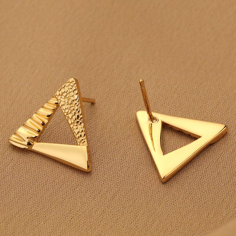 925 Sterling Silver Triangle Shape Earrings Donut Earrings