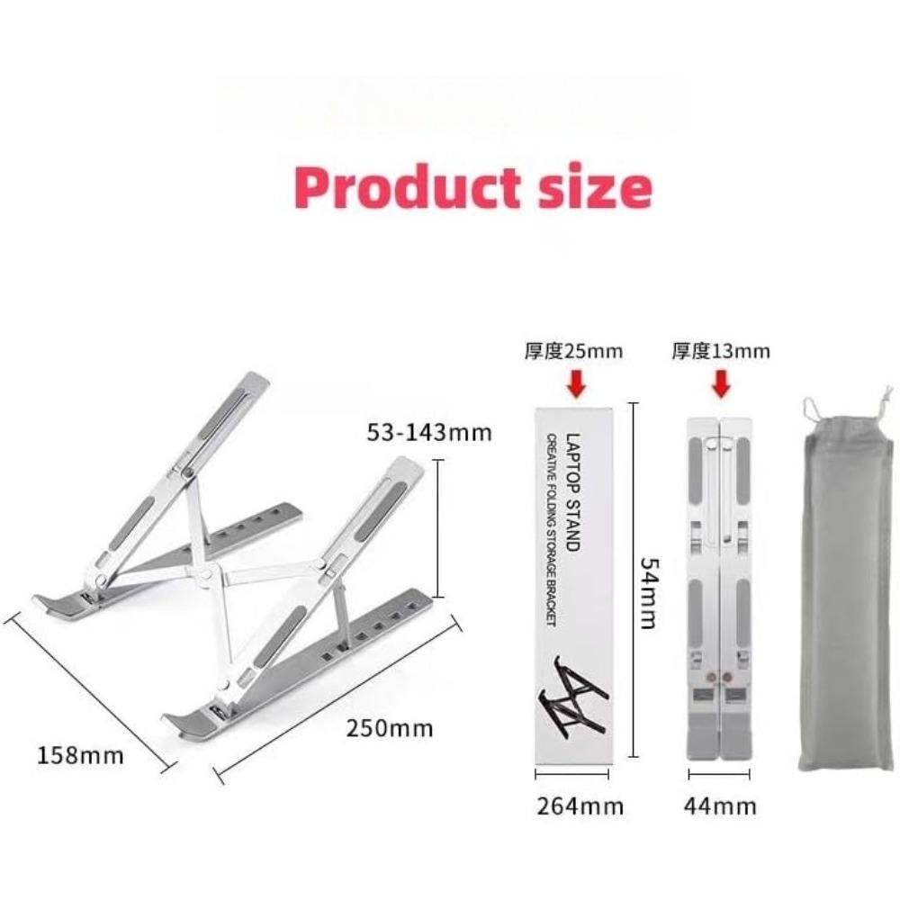 Adjustable DIY Laptop Stand - Aluminum Foldable Portable Computer Riser for 10-15.6 Inch Laptops, Ergonomic Design with Storage Bag, Compatible with MacBook Air/Pro, HP, Dell, Lenovo (Silver) Adjustable DIY Laptop Stand - Aluminum Foldable Portable Computer Riser for 10-15.6 Inch Laptops, Ergonomic Design with Storage Bag, Compatible with MacBook Air/Pro, HP, Dell, Lenovo (Silver)