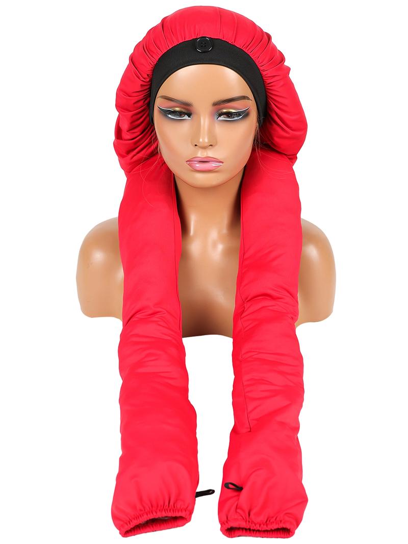 Women's Adjustable Long Sleep Bonnet Hat, Suitable for All Hair Types, Sleep, Sports, Skincare, Universal Size, Multi-Functional Hair Care Cap