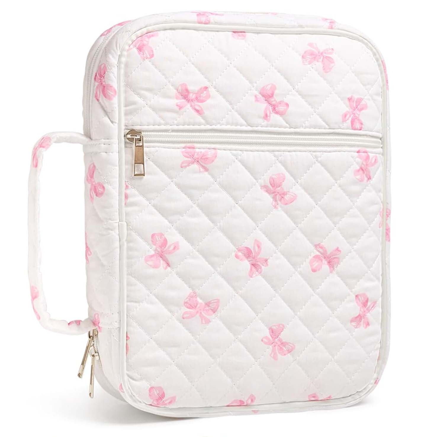 Bible Cover Case for Women Large Bible Cover with Durable Handle Quilted Bible Carrying Case for Girls Bible Study Supplies Accessories, Mother Day, Christmas Christian Gifts for Women