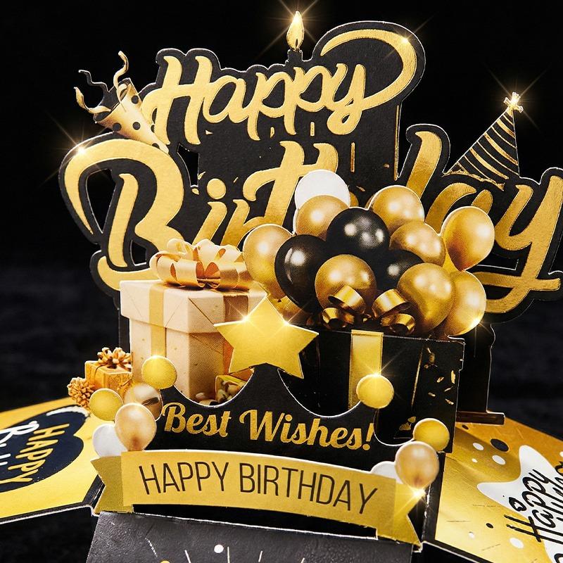3D Birthday Card with Envelope, Cartoon Flower Theme, Laser Cut Durable Card, Fun Party Card, General Occasion Letter Card