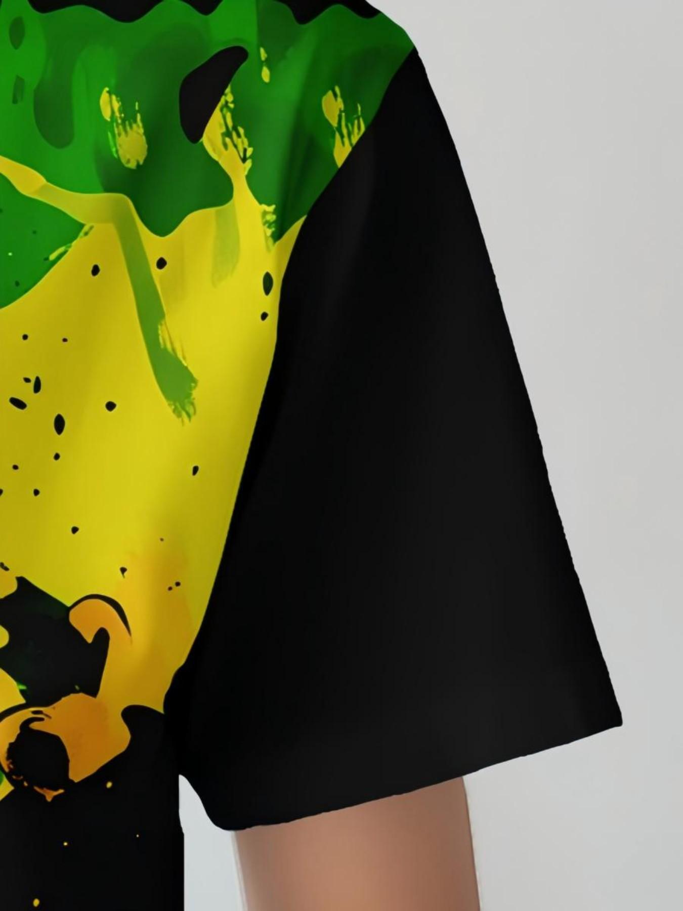 Boy Football Print T-Shirt, Kids Soccer Player Pattern T-Shirt, Casual Summer Short Sleeve Top, Teenager Clothing, Geometric Design