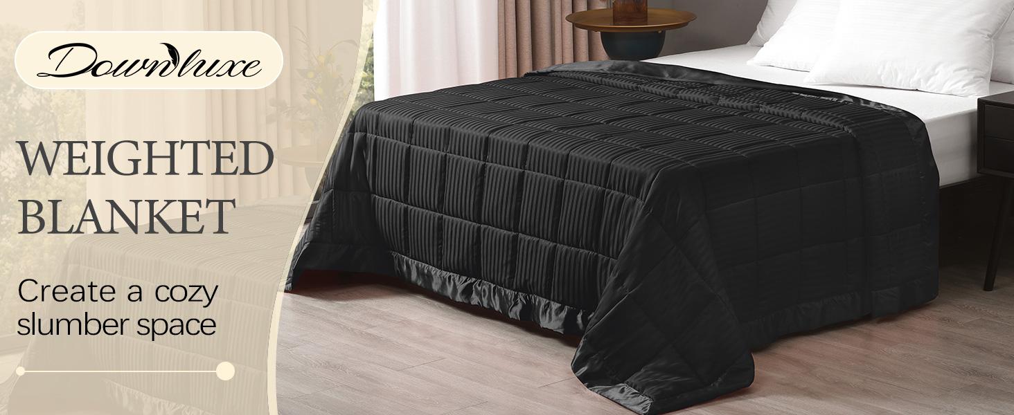 Downluxe Weighted Blanket For Deep Sleep,  Machine Washable Heavy Blanket, Seven-Layer Design