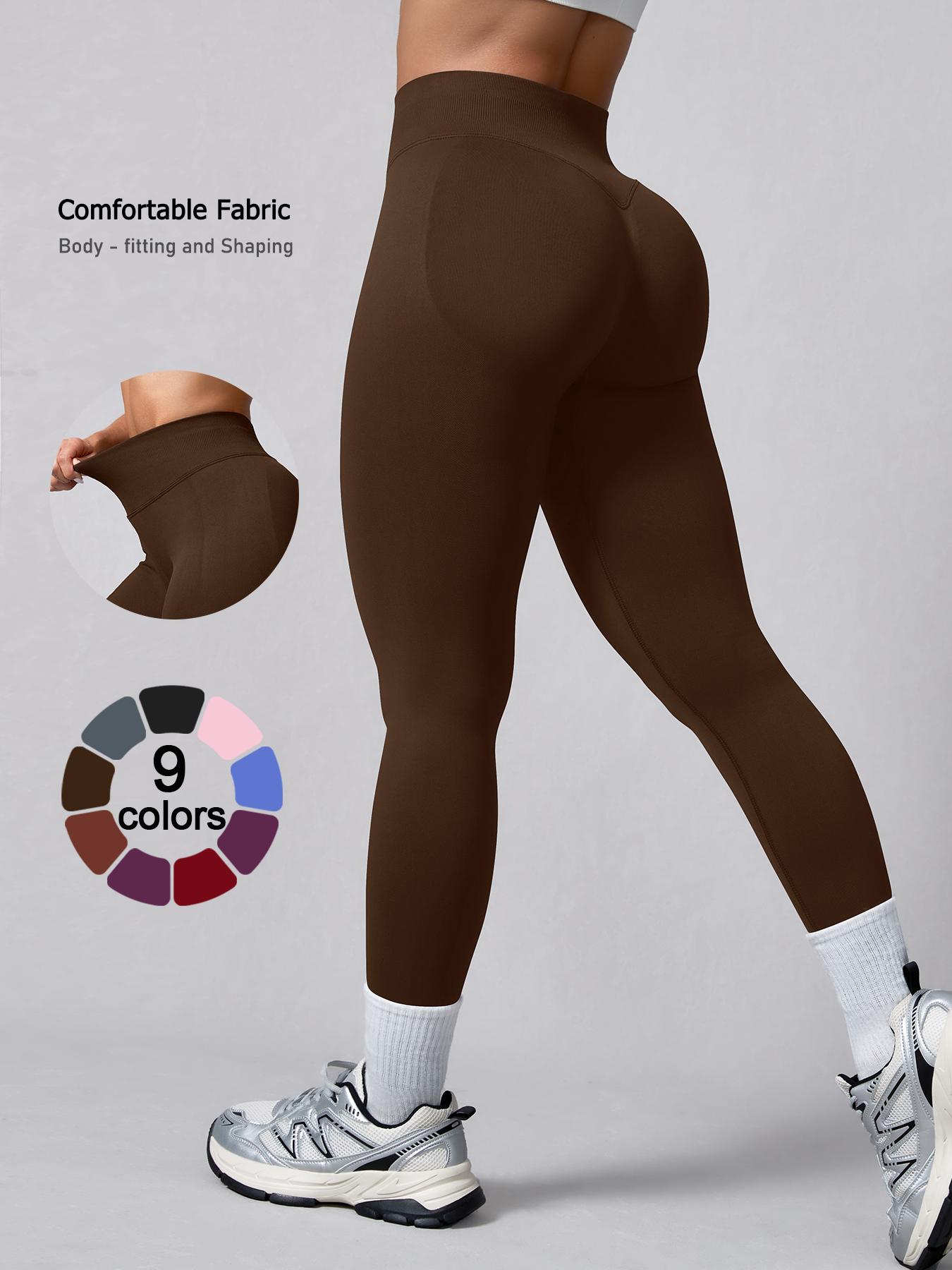 Women's Seamless High-Waisted Sporty Leggings, Gym Fitness Leggings, Tight-Fitting Knit Fabric, Butt-Lifting Yoga Pants for All Seasons, Seamless Workout Leggings