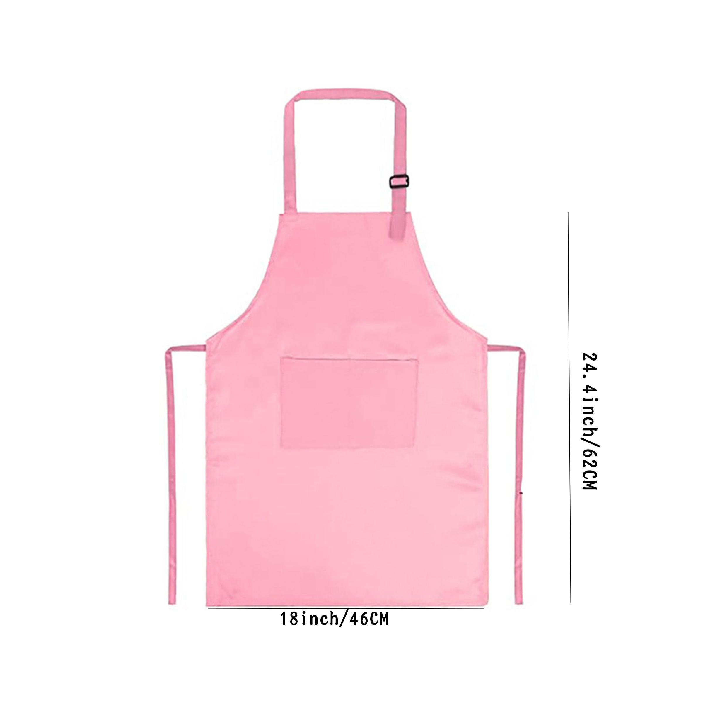 Children's Apron & Hat Set, 1 Count Solid Color Apron with Pocket, Kitchen Apron for Painting Cooking Kindergarten Games