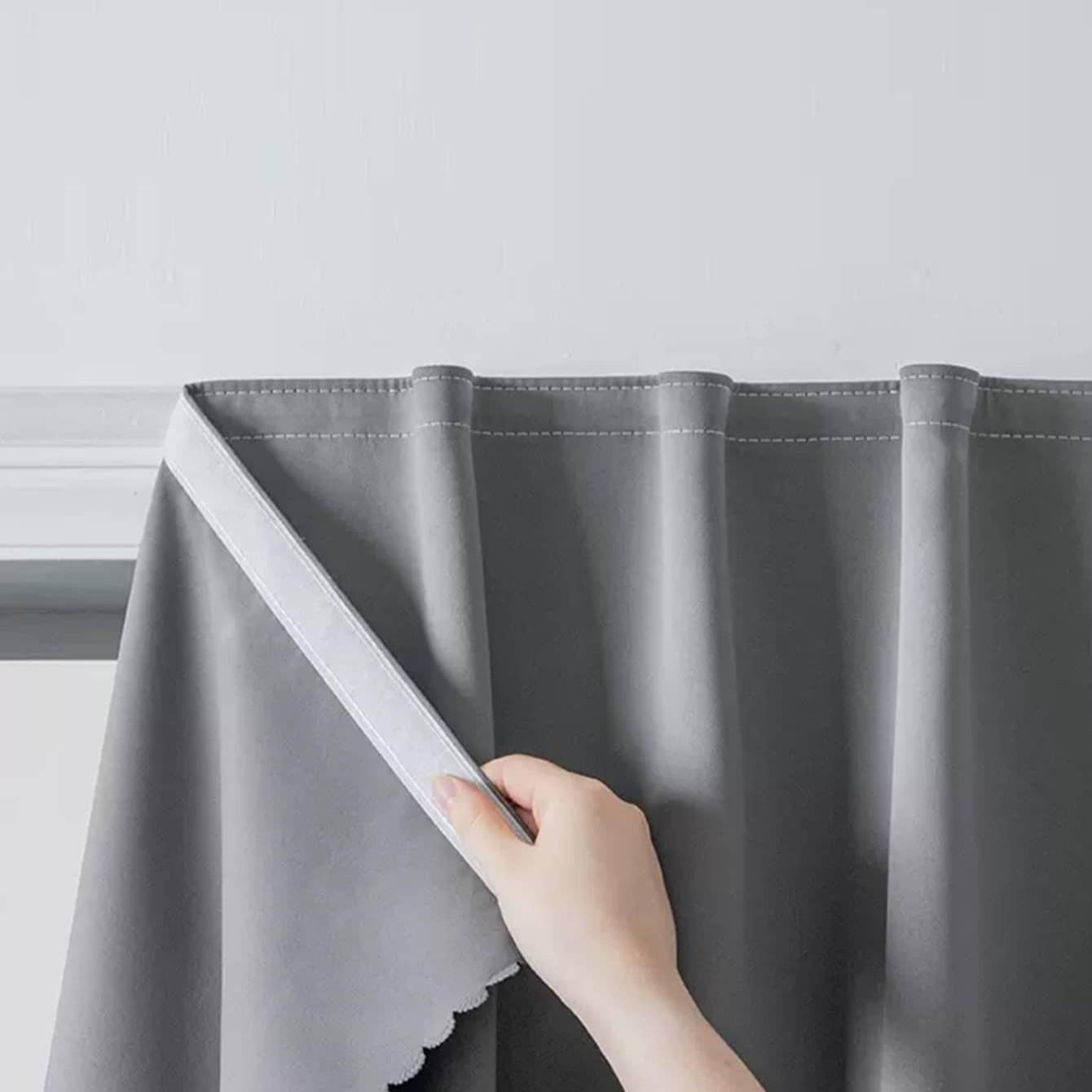 1pc Self Adhesive Portable Blackout Curtains Simple And Easy To Window Bedroom Room Darkening Black Small Drapes