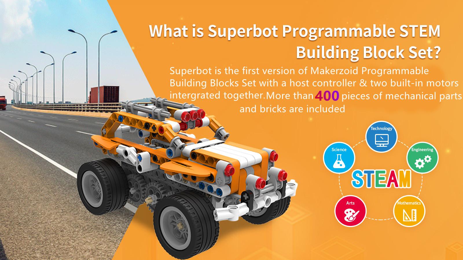 STEM Superbot  26-in-1 Control Remote Toys Robot, , Coding Robotic Building Blocks Set, Jeep SUV Car Gift Black Friday Birthday Gift