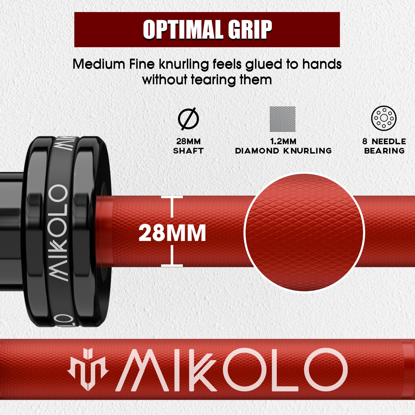 MIKOLO 7ft Olympic Barbell 45lb for Weightlifting and Powerlifting 1500lbs Capacity Standard Fit Gym Equipment Strength Training Adjustable Dumbbell SetMIKOLO