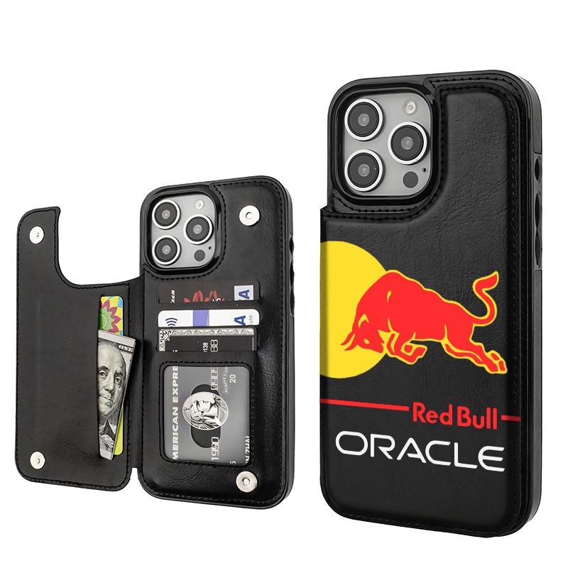 Red Bull Logo Aesthetics Pattern Phone Cases Compatible For With iphone 16 15 14 13 12 PRO PLUS MAX PU Black Durable Flip High quality Leather Credit Card Bag Holder Mother Gift Wallet Shockproof Anti-Drop Full Protection Phone Cases Shell Cover