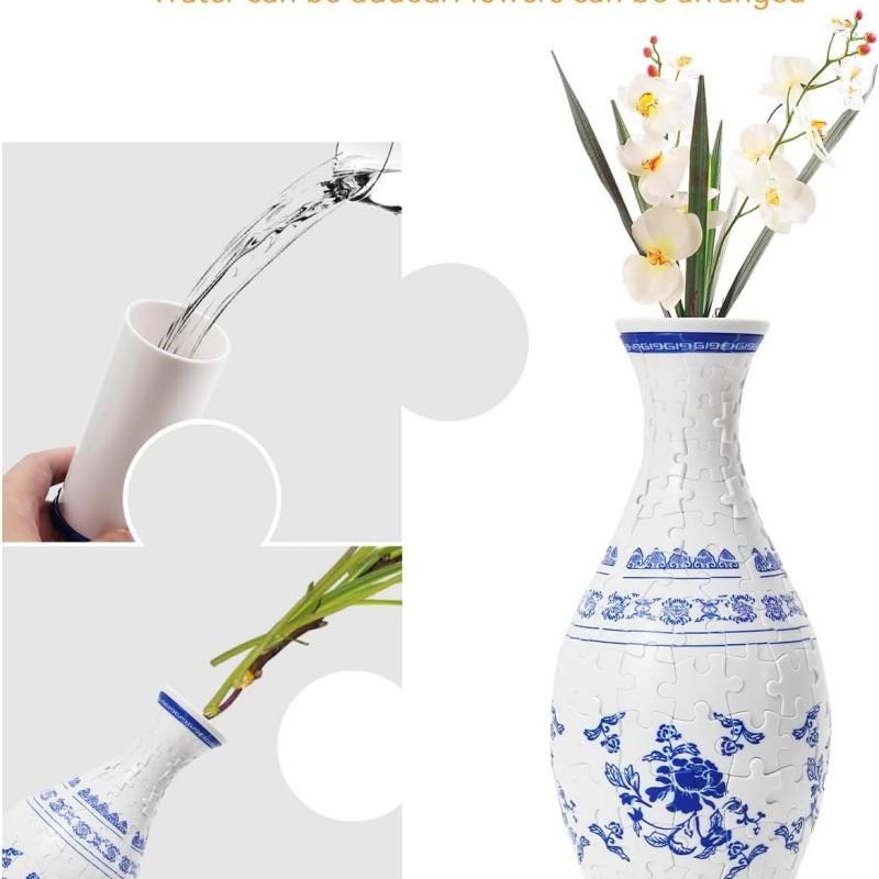 3D Puzzle Planter Vase for Adult 160 Pieces Plastic DIY Flower Vase for Home Decoration House Warming Gift for Flower Arrangements and Home Decoration