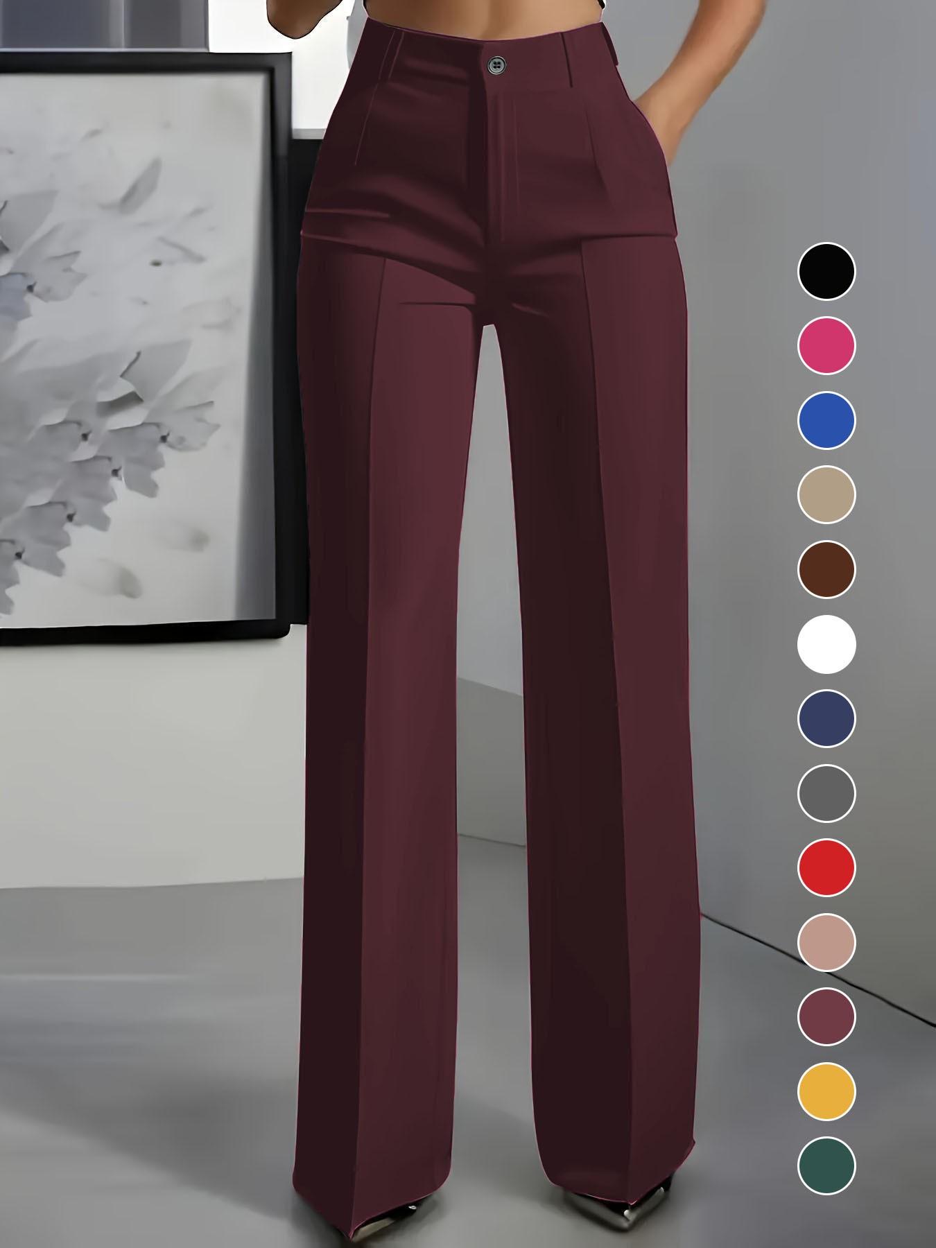 Women's New High Waist Drape Straight Leg Simple Suit Pants, Chic Elegant Business Casual Wear, Office Wear, Comfortable and Stylish Design