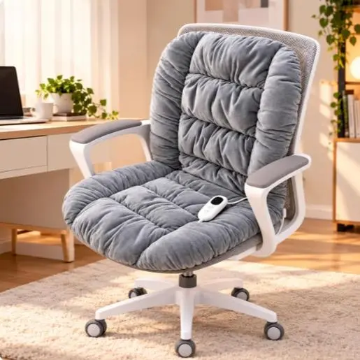 All-in-One Heated Seat Cushion for Desk Chair, USB Fast-Heating Back & Hip Warmer Mat with Adjustable Temp for Long Sitting