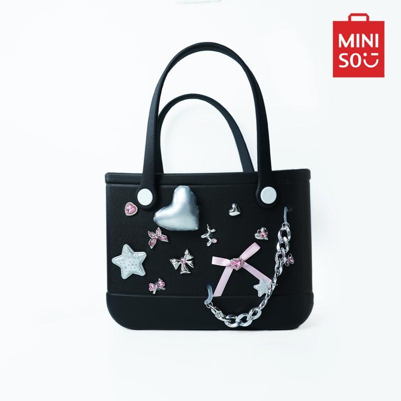 Classic Handheld Perforated Tote Bag with 2 Stylish Pre-Matched Accessories Set, Lunch Bag with Barbie Charms, Versatile, Lightweight & Fashionable for Everyday Use Carry