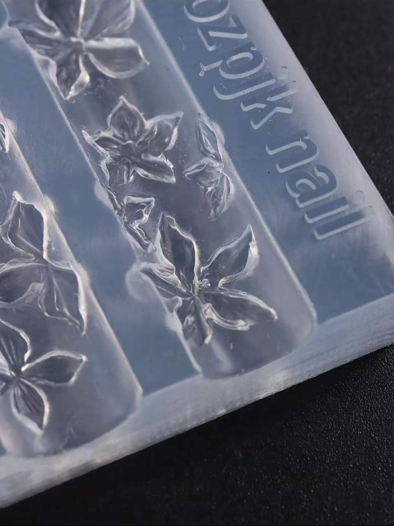 Lily Flower Nail Art Mold, 3D Embossing Carving Mold for Hibiscus & Petals, DIY Design Tool for Press on & Acrylic Nails