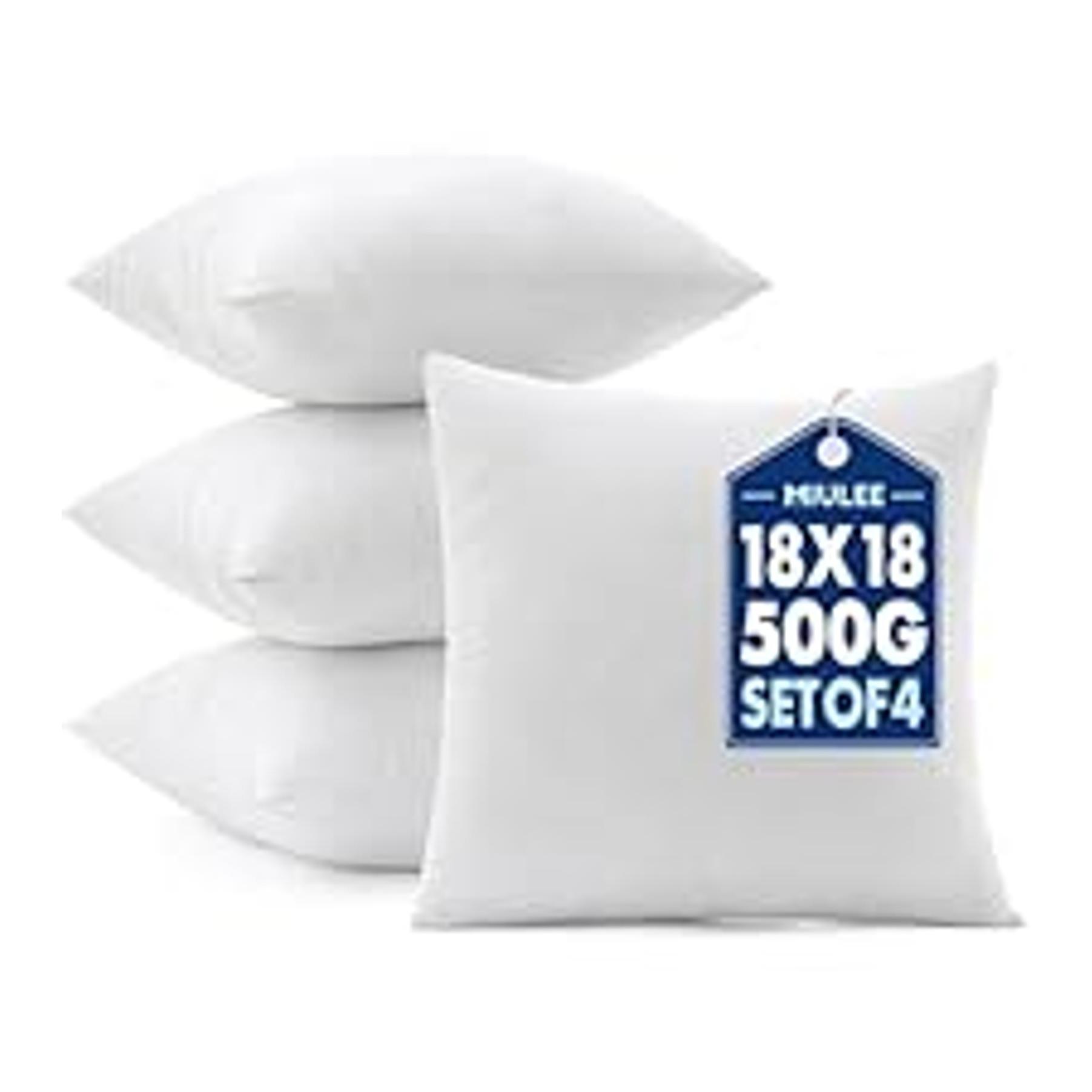 Pack of 4 Couch Throw Pillow Covers 18x18 Inch Neutral Blue Soft Decorative Chenille Pillow Covers Farmhouse Accent Cushion Covers for Boho Western Spring Coastal Decor Sofa Bed Living Room