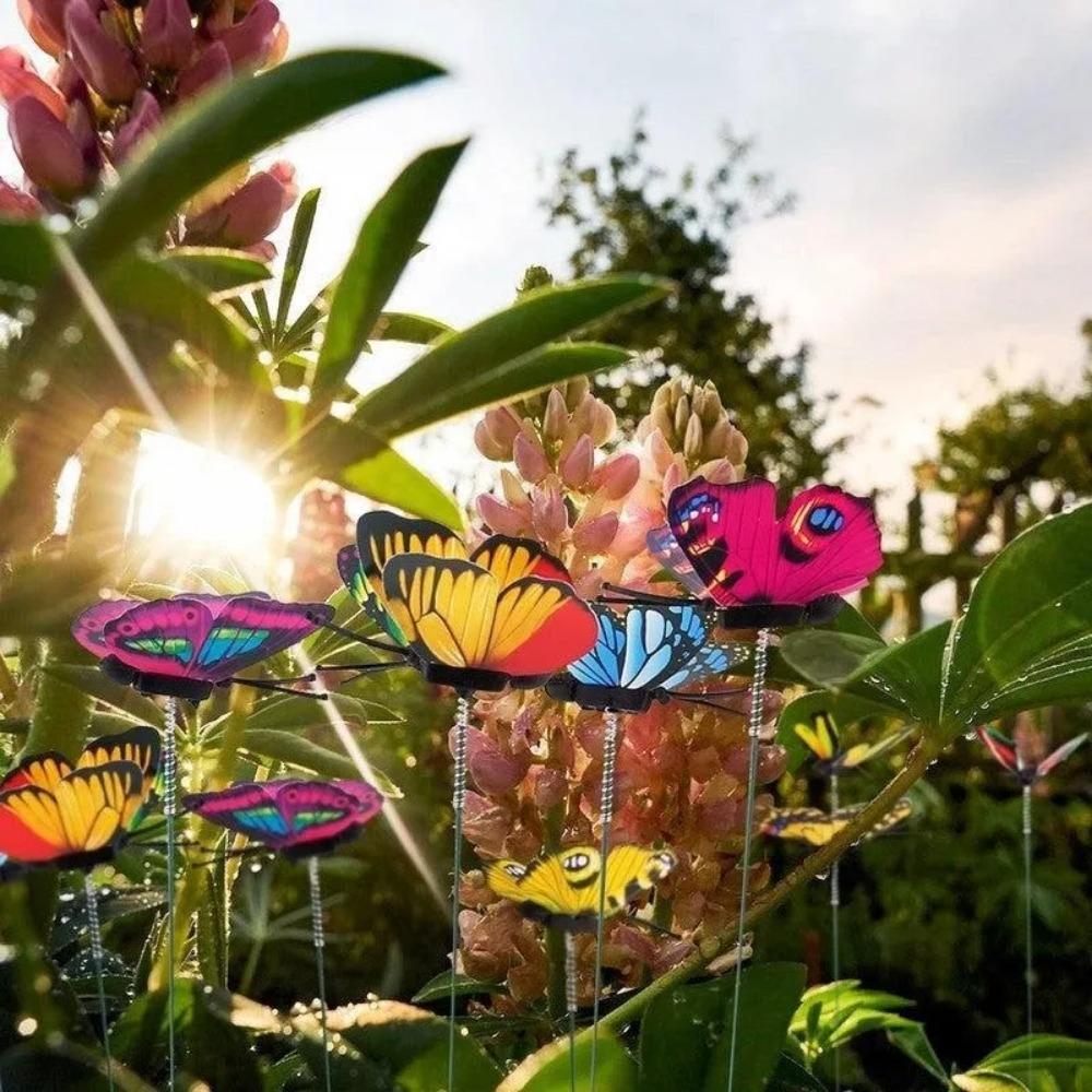 Colorful Waterproof Butterfly Garden Stakes, Reusable Windproof Plastic Lawn Decor for Outdoor Patio, Yard Party Markers & Planter Stakes