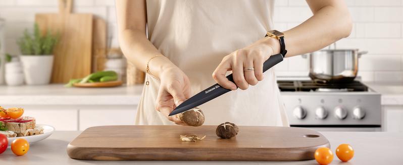 Astercook 22-Piece Knife Set with Block, German Steel, Chef & Steak Knives, Scissors, Sharpener & Peeler – Dishwasher Safe. Kitchen Kitchenware Kitchen Blade Stainless Traditional Wooden