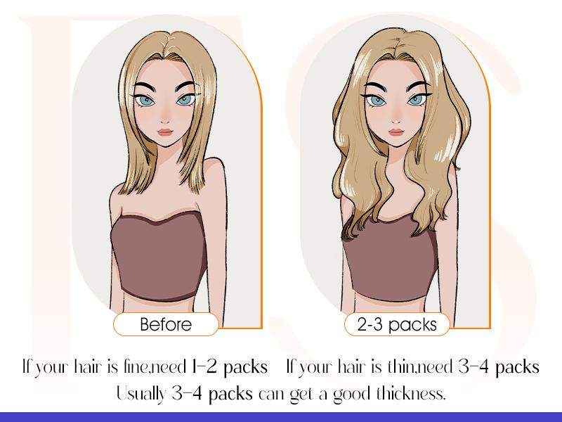 Full Shine Genius Weft Hair Extensions Hand Tied Weft Human Straight Hair For Women 50-60G