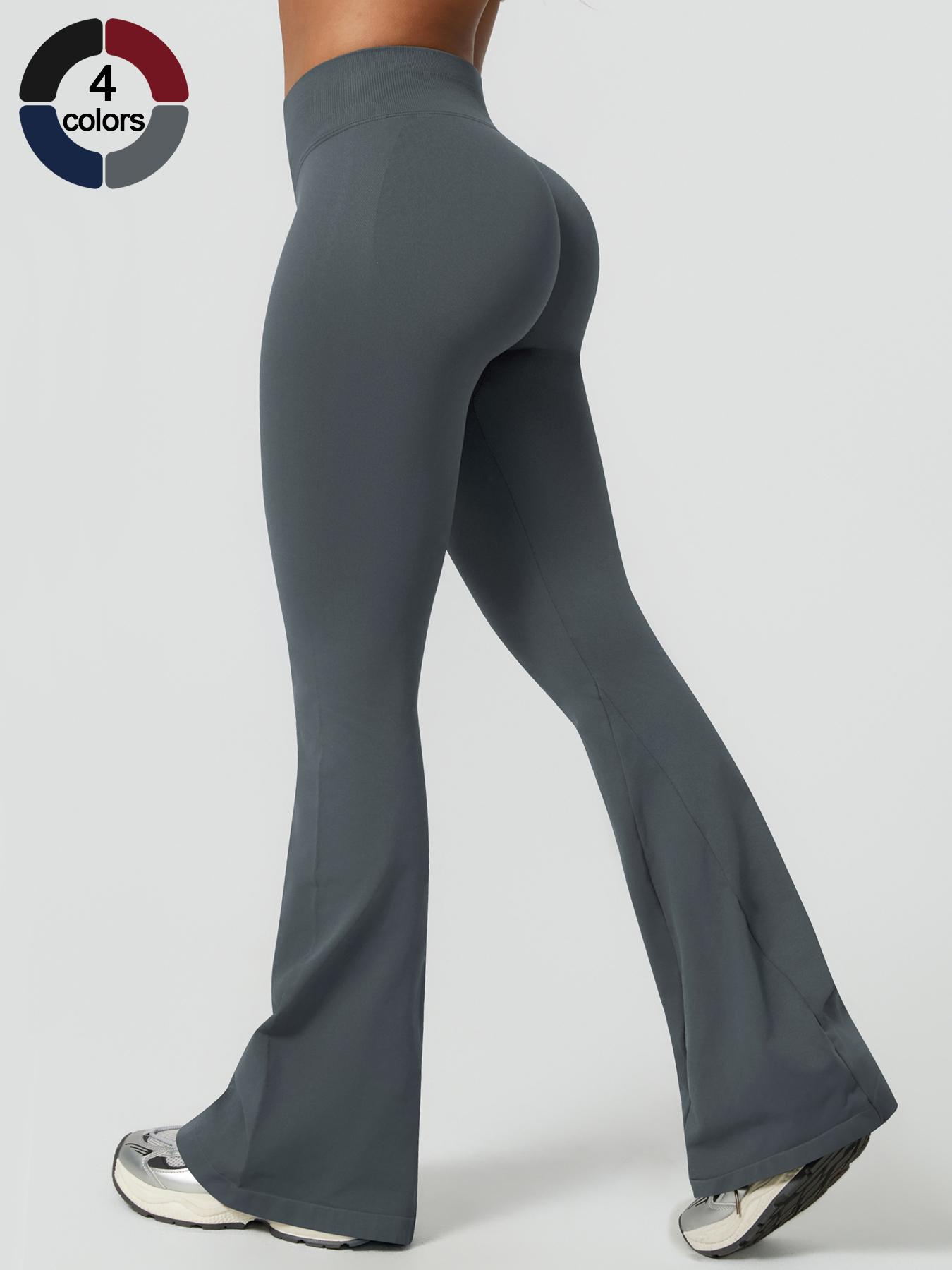 Women's High Waist Wide Leg Yoga Pants, Fitness Pants, Soft Comfortable Sportswear for Gym Running Cycling Hiking Golf Tennis, All Seasons Fitted Plain, Flare Yoga Leggings