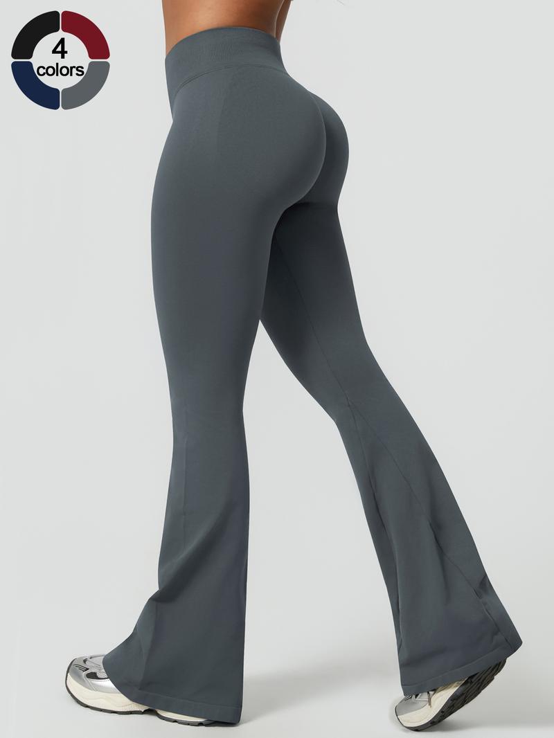 Women's High Waist Wide Leg Yoga Pants, Fitness Pants, Soft Comfortable Sportswear for Gym Running Cycling Hiking Golf Tennis, All Seasons Fitted Plain