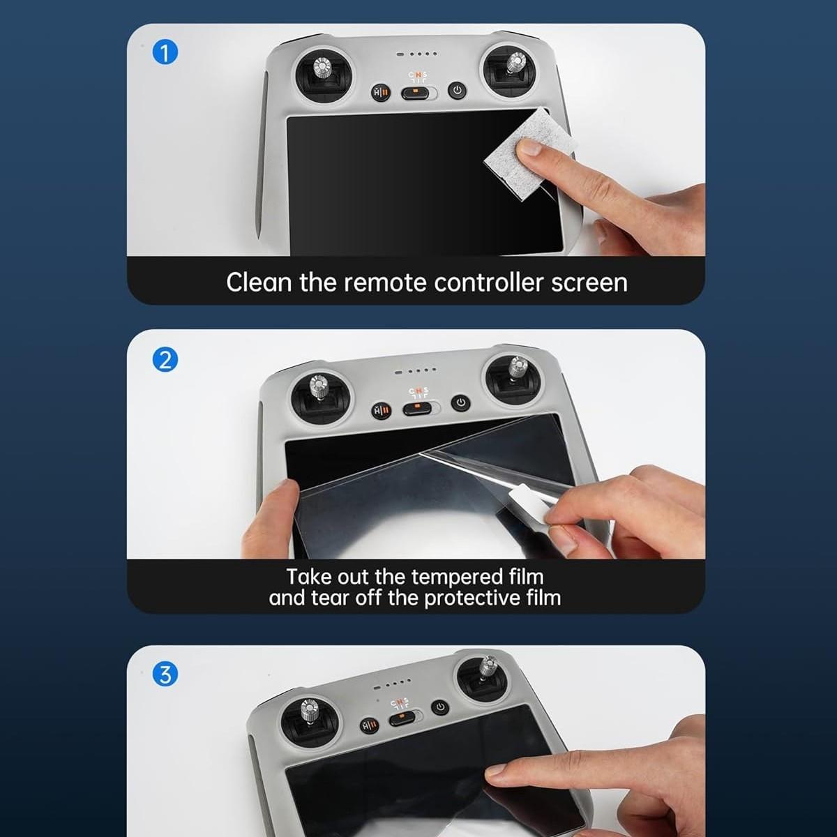 [3-Pack] Dji Mini 4 Pro Matte Glass Screen Protector, Anti-Glare, HD Clear, Compatible with Dji Mini 4/3 Pro, Mavic 3 Pro, Air 3, Air 2s RC