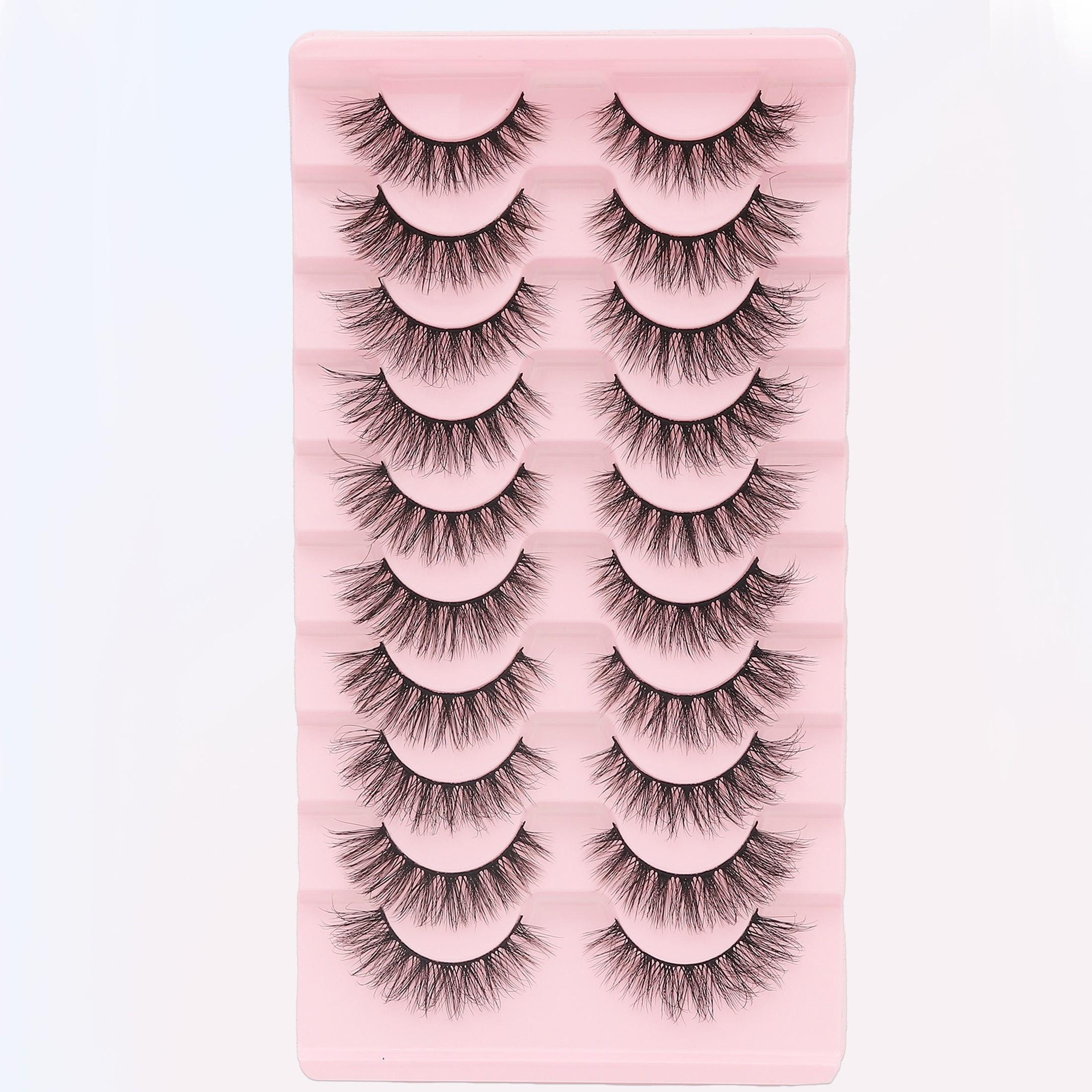 Natural Thin Voluminous Curled Eyelashes, Band, Soft Waterproof Reusable Beginner Friendly, Perfect for Daily Wear Party Travel Gift