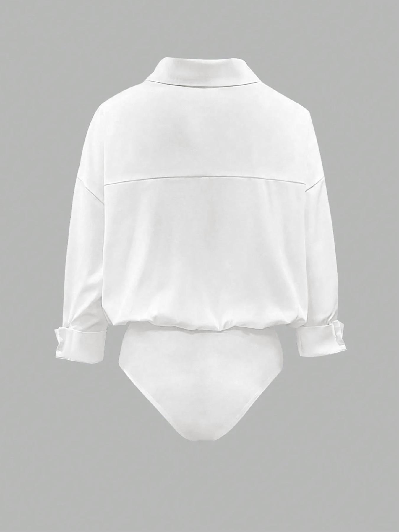 Valentine's Day Women's Casual Solid Color body suit Jumpsuit, Ladies' Relaxed Long Sleeve Lapel Fit One-Piece, Comfortable All-Season Wear