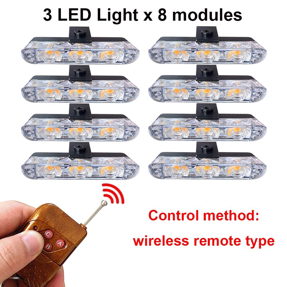 8-In-1 Car Grill Light with Remote Control, LED Installation for Truck Front Grill, led beason lamp car network lights