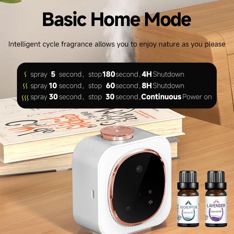 Professional grade essential oil diffuser, waterless belt-free timed aromatherapy machine, wall-mounted diffuser, suitable for bedrooms, living rooms, offices