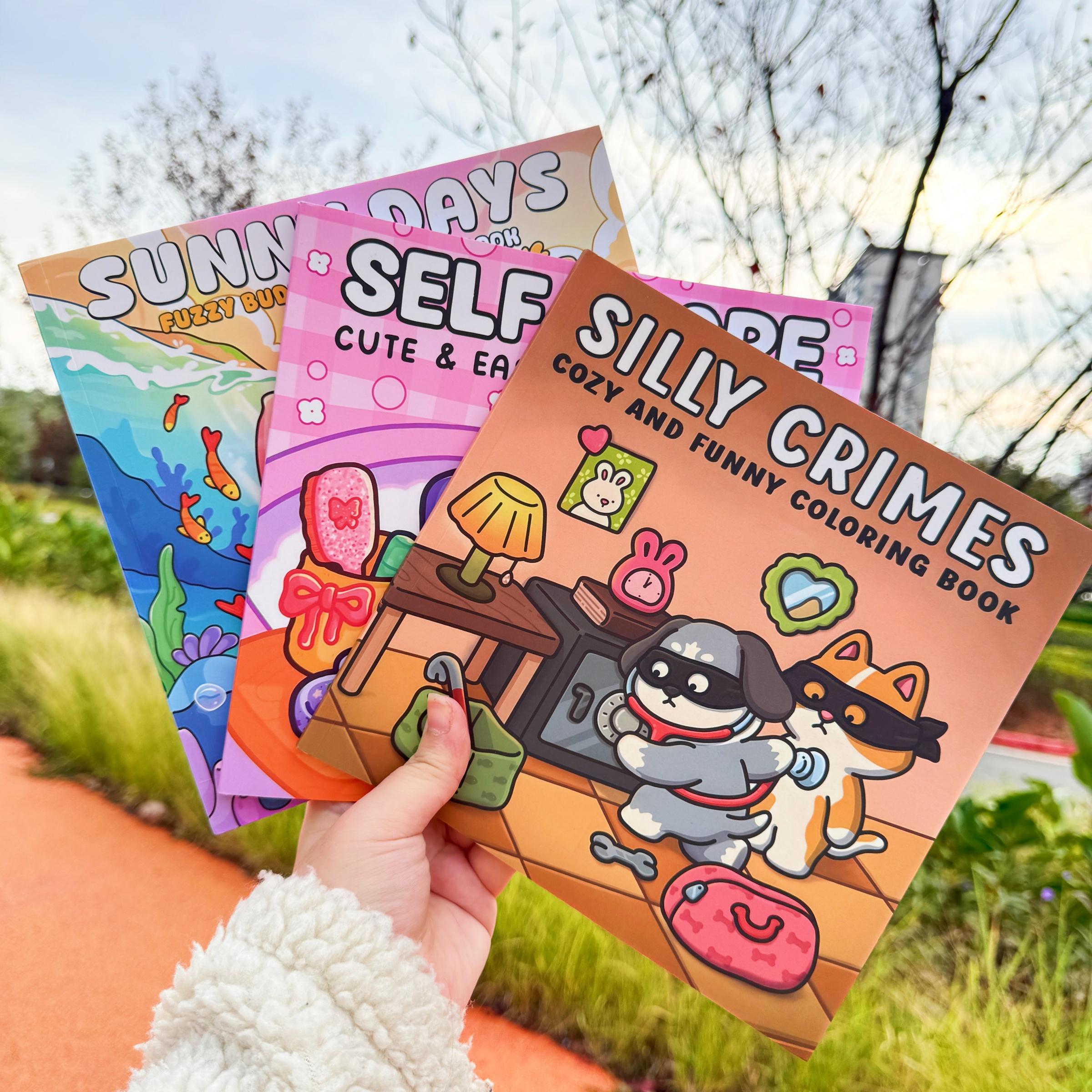 3/6-Piece Cute Theme Coloring Book Set, Stress Relief Coloring Gift Book for Kids, Ideal Art Supplies for Daily Drawing, Travel and Bedtime Activities