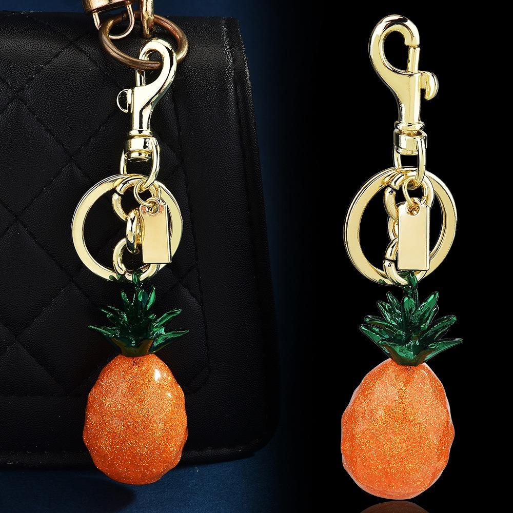 Three-Color Pineapple Fruit Bag Charm, Creative Keychain & Handbag Accessory