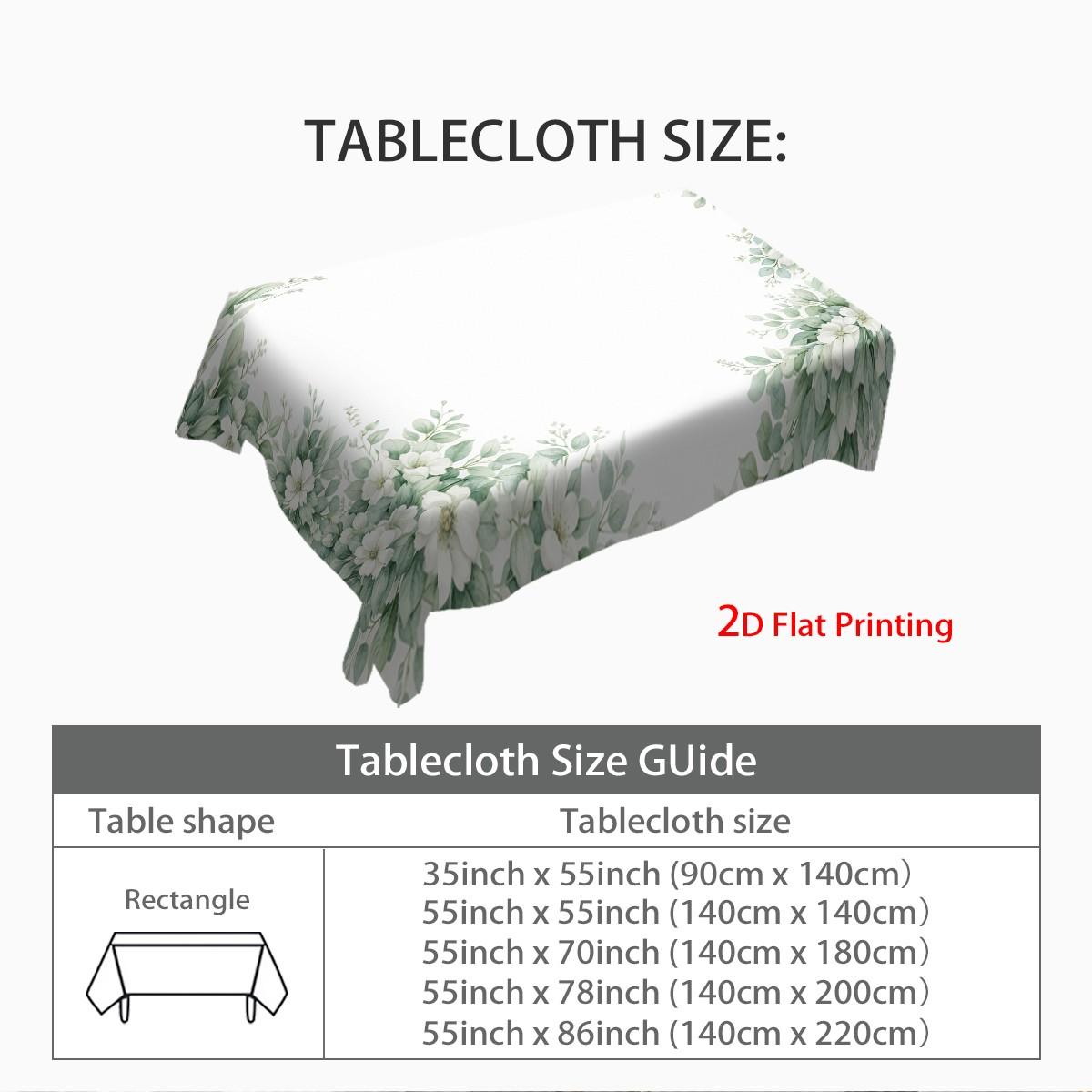 Leaf Design Rectangular Tablecloth, Spring Theme Seasonal Table Cover, Ideal for Easter & Holiday Parties, Home Decoration
