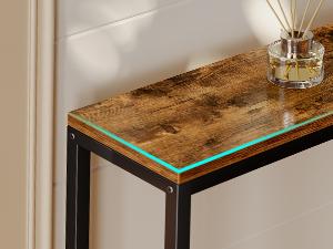 SUPERJARE 70 Inch Console Table with Outlet, Sofa Table with Charging Station, Narrow Entryway Table, Skinny Hallway Table, Behind Couch Table, for Living Room