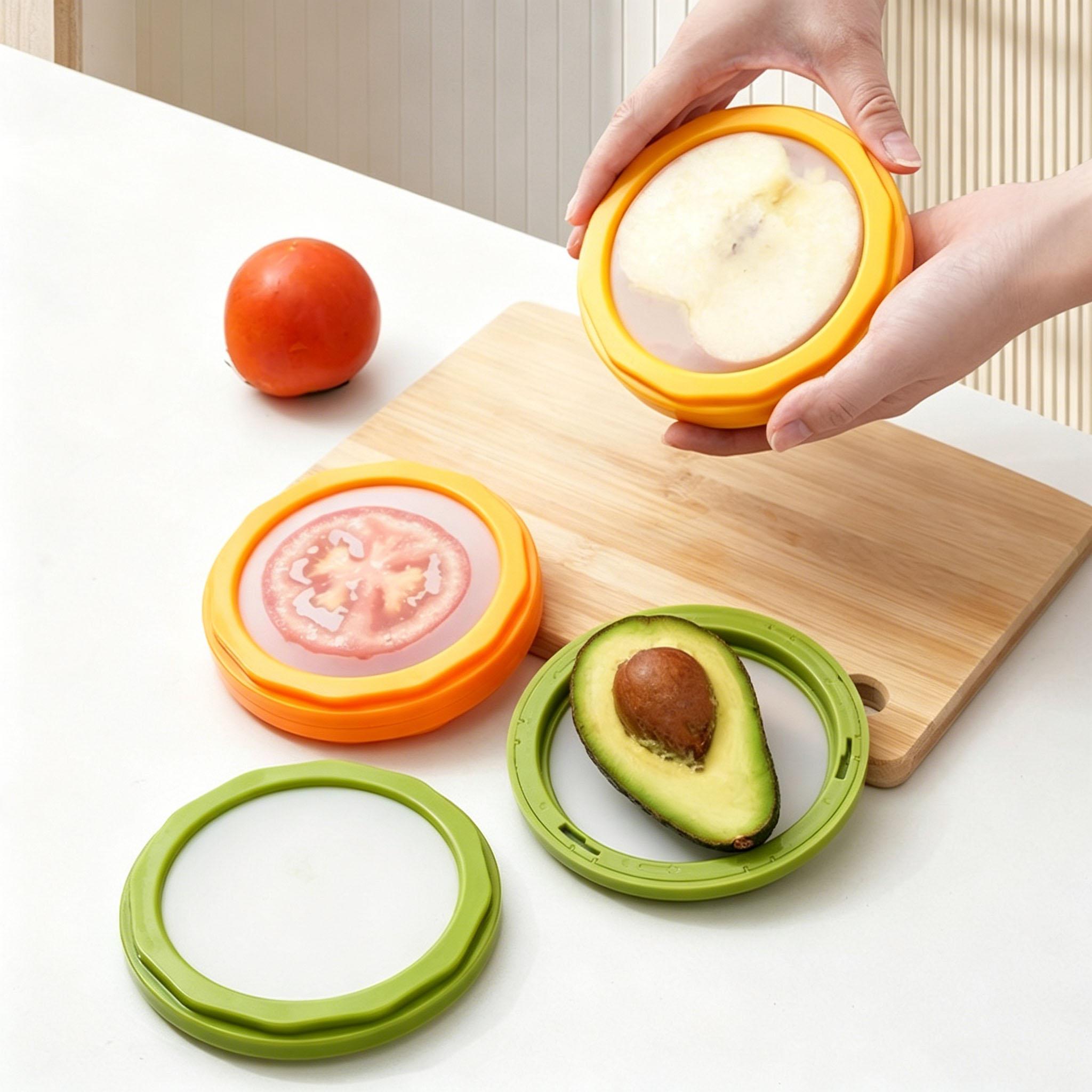 4-Piece Food Storage Container Set, Compartment Fruit & Vegetable Organizer, Antioxidant Fresh Produce Box, Food Preservation Kit for Home Kitchen, Fridge Storage, Outdoor Picnic & Meal Prep
