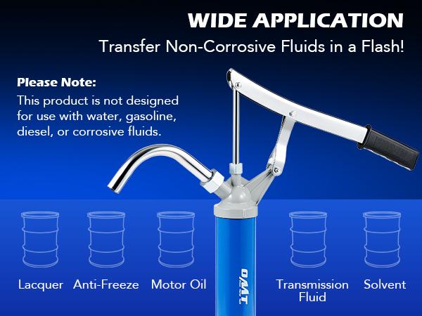 Lever Action Barrel Pump, Heavy Duty Barrel Hand Pump/Gallon Drum Pump with Telescoping Suction Tube Fits 5/15 to 55 Gallon Drums Transferring Heating Oil, Motor Oil, Transmission Fluid Tire Inflation Tool Tyre Inflator, Limited Time Deal