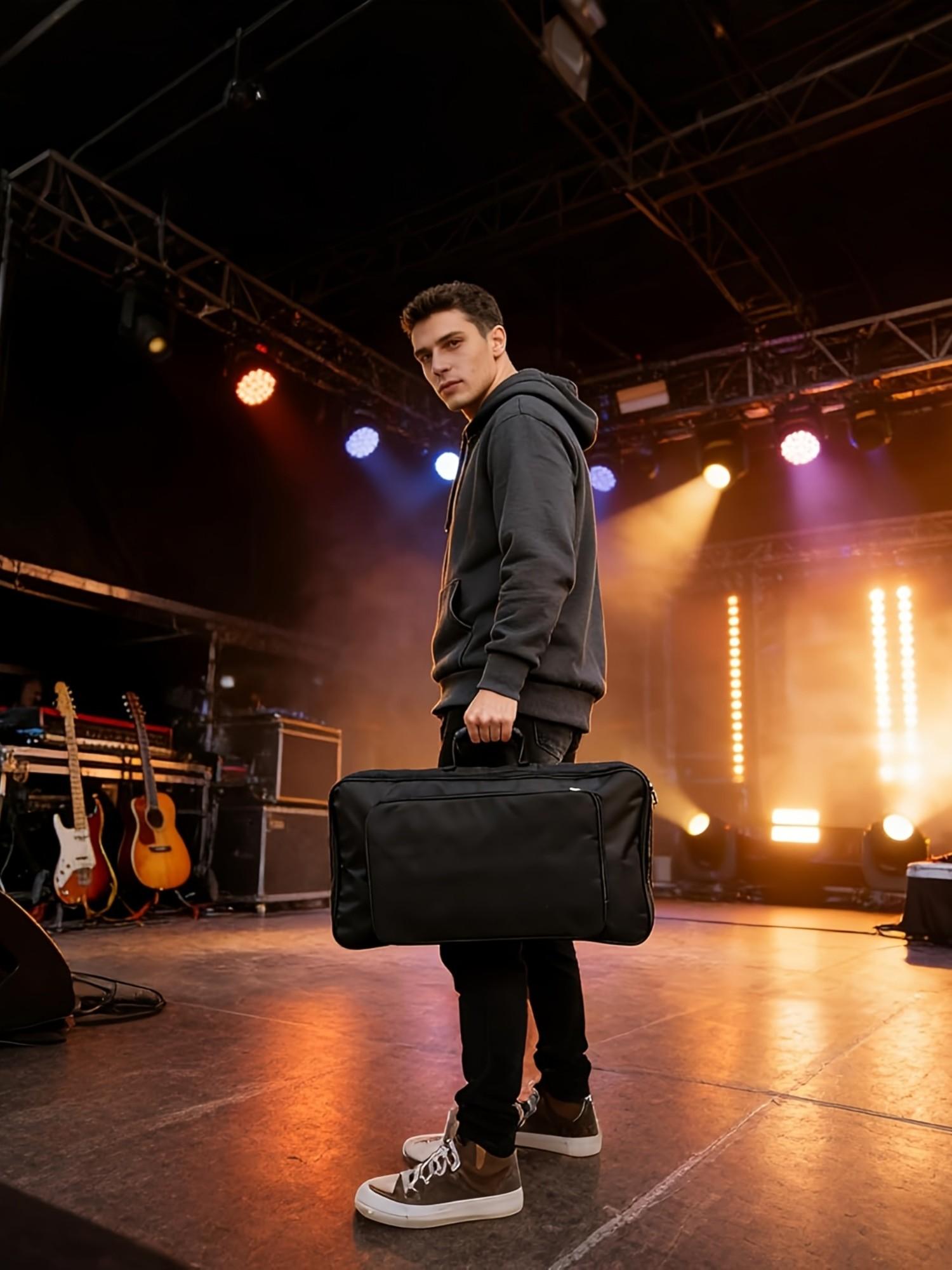 Guitar Effects Pedal Board Carry Bag, Large Capacity Portable Gig Bag, Ideal for Micro Controllers, Keyboards, Multi-Effects Pedals