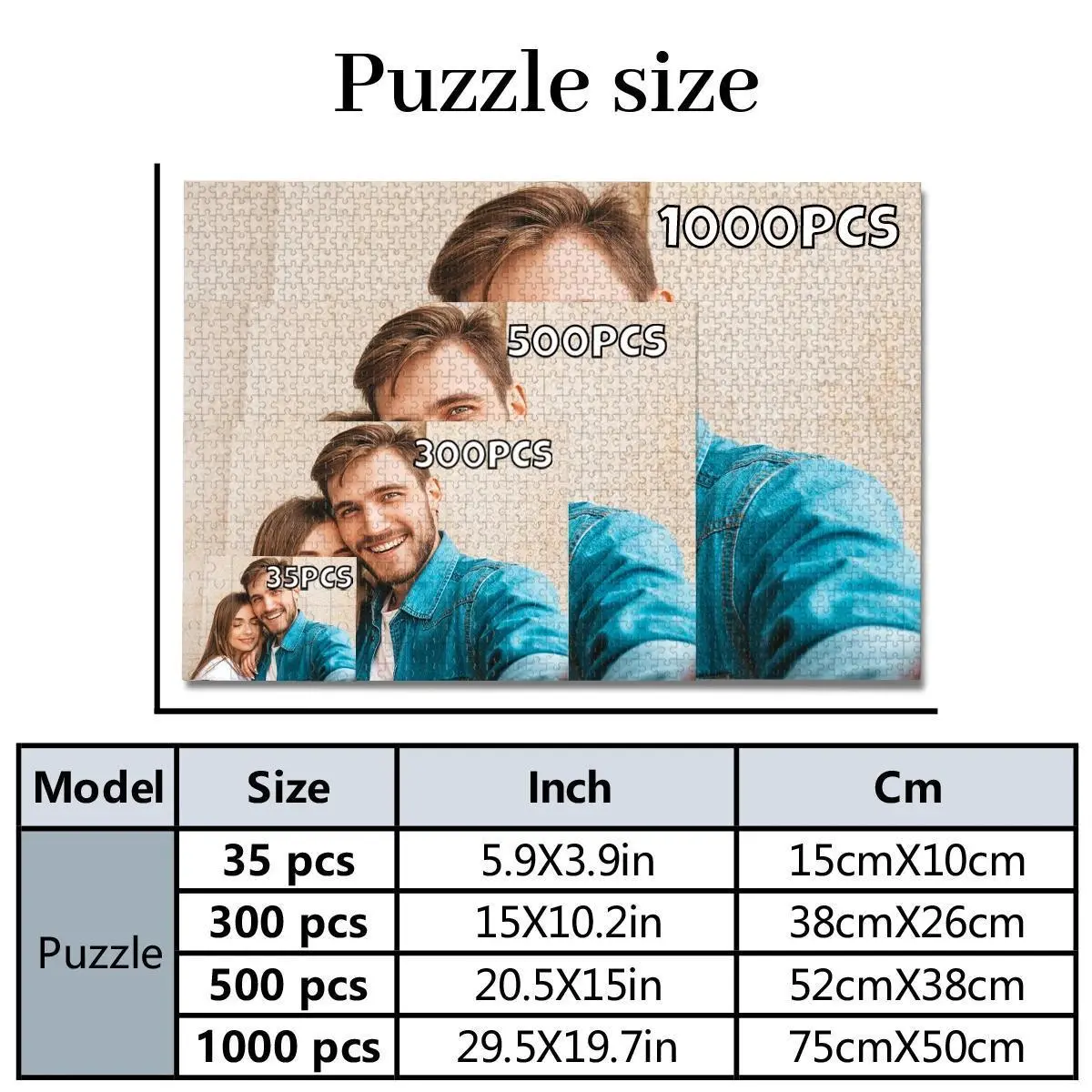 35/300/500/1025pcs Personalized Custom Photo Puzzle Friend Upload Photo For Customized Puzzle Unique Gift For Family Friends Spe