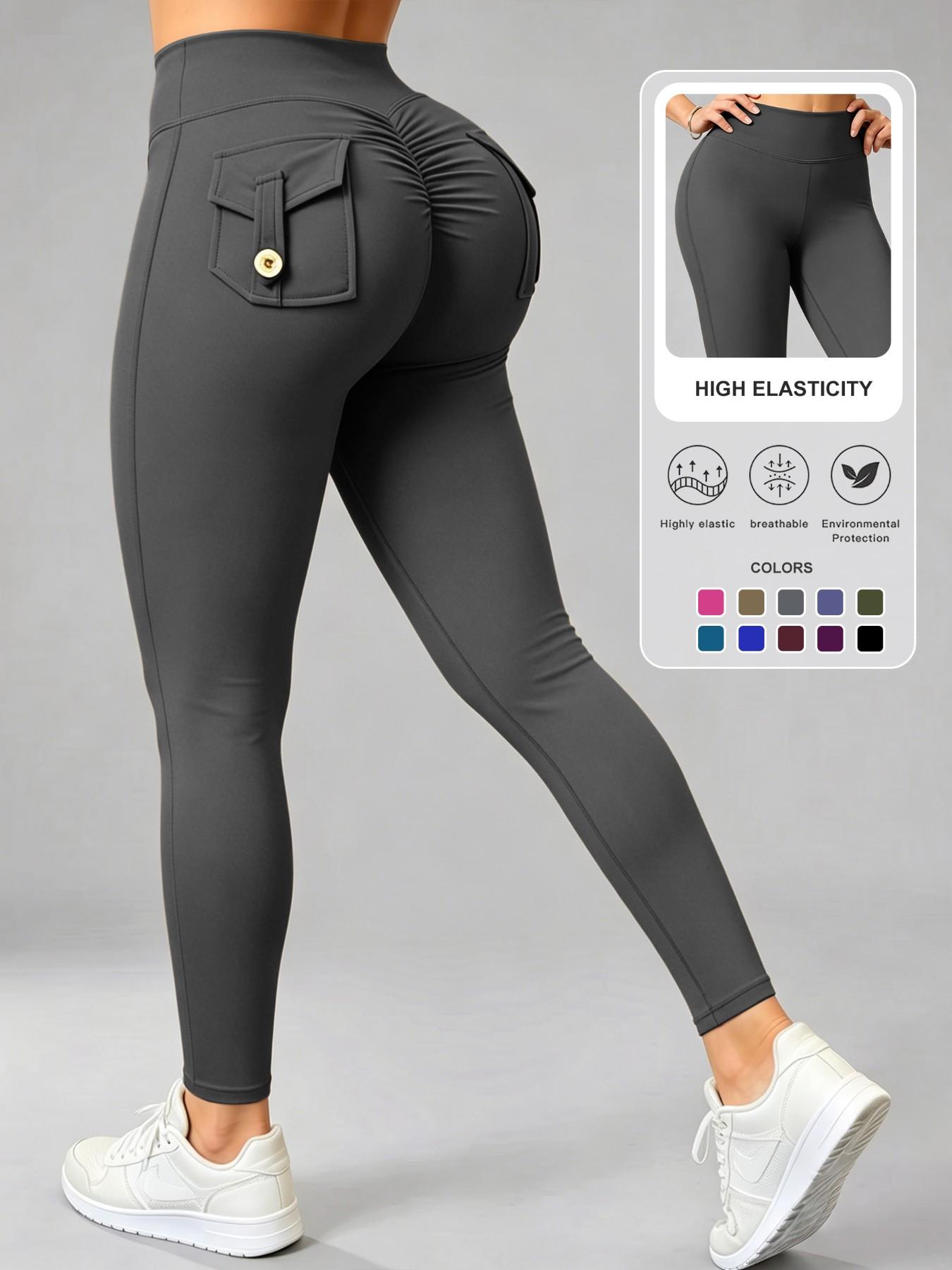 Women's High-Waisted Sporty Skinny Trousers, Athletic Skinny Pants, Ruched Butt-Lifting Yoga Pants, High Waist Sportswear, Comfortable for All Seasons, Ideal for Active Lifestyle