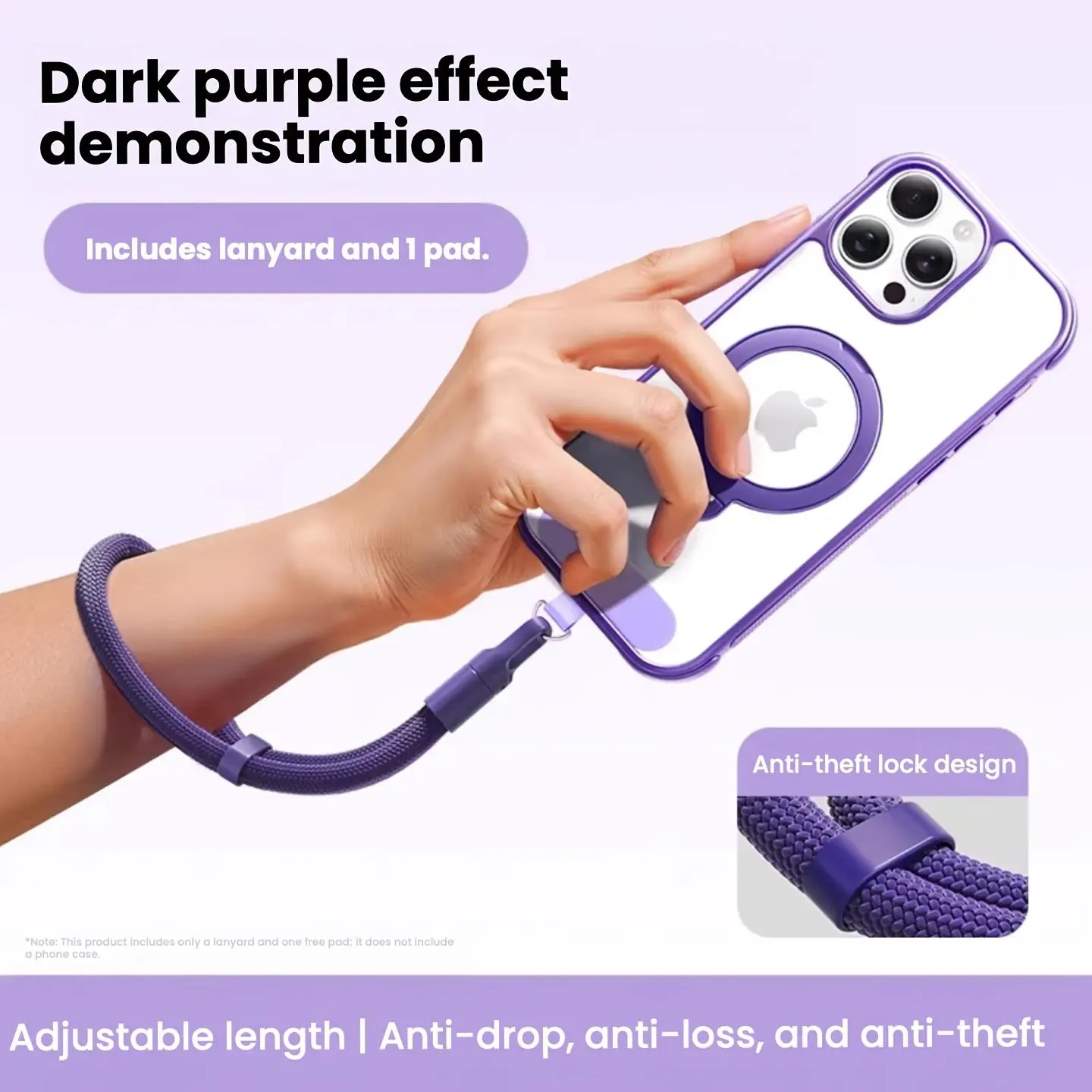 2026 Mobile Phone Lanyard Wrist Strap Rope Anti-Theft Anti-Loss Anti-Drop Artifact for Traveling Abroad Travel Safety Anti-Snatch Phone Case Short Lanyard Unisex High-End Self-Locking Safety Lanyard