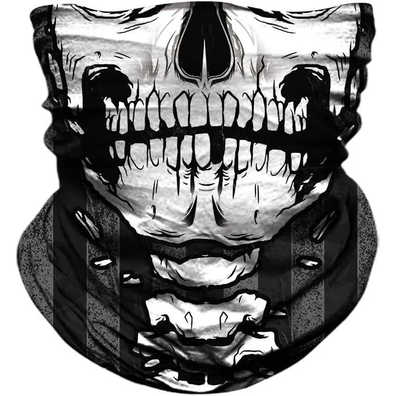 New Skull Face Sun ask Half,Bandanas,Neck Gaiter, Headwear, Headband for Fishing, Hunting,Yard Work