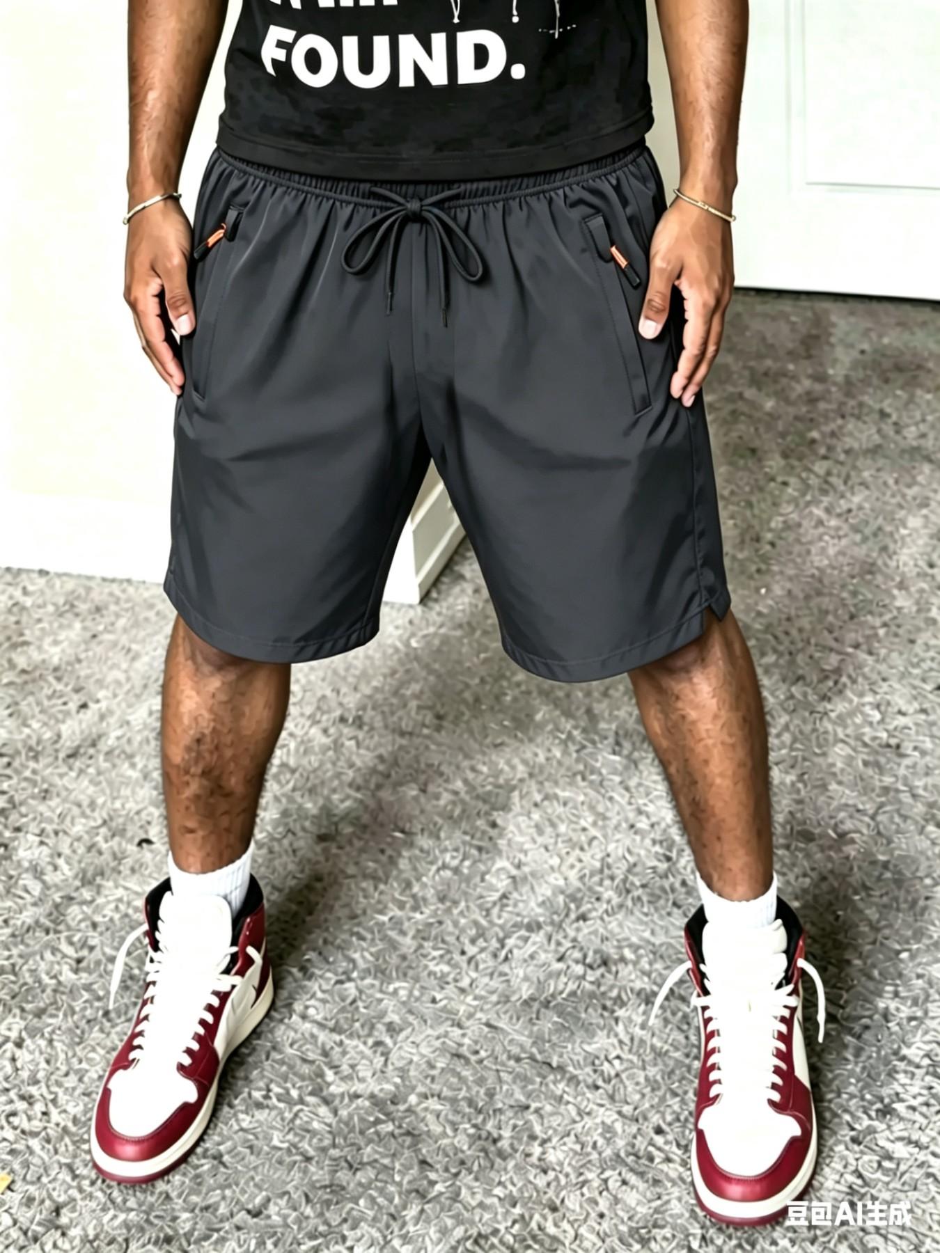 Men's Quick-Dry Fitness Shorts, Summer Cool Breathable Running Gym Casual Gym Shorts with Pockets, Comfortable for Basketball Training