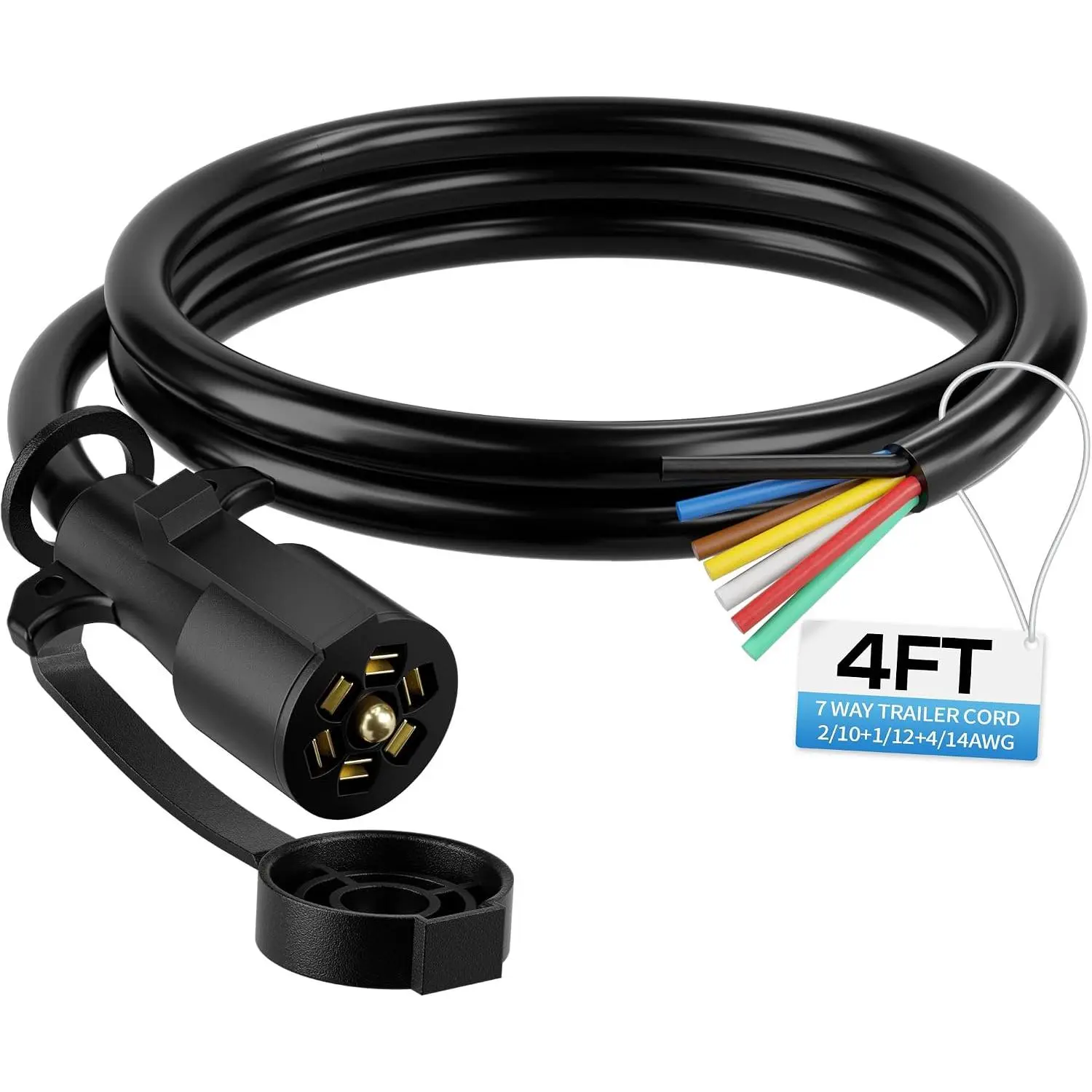 4FT 7 Pin  Plug, Heavy Duty  Wiring Harness