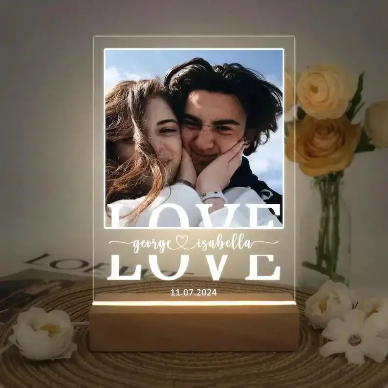 Custom Photo LED Light,Photo Collage Lamp,Personalized Acrylic Picture Frame, Gift for Couple, Christmas Gift, Gift for Her Him Friends