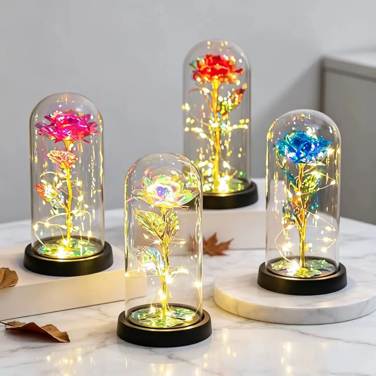 Women's LED-Lighted PVC Classic Eternal Rose Fashion Accessory - Luxury Gift for Valentine's Day, Anniversary Surprise for Wife