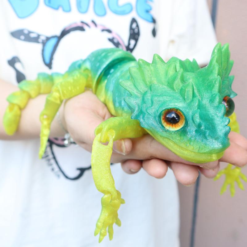 3D Printed Lizard Figurine, Collectible Figurines, Realistic Eyes, Moveable Joints, Home Decor Prop, Halloween Christmas Gift, Birthday Present