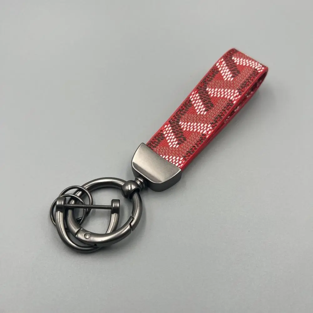 New Trendy Brand Light Luxury Monogram PU Car Keychain, Creative Polished Alloy Metal Pendant Key Chain, Dual-Use Bag Charm Fashion Accessory for Men Women & Car Lovers
