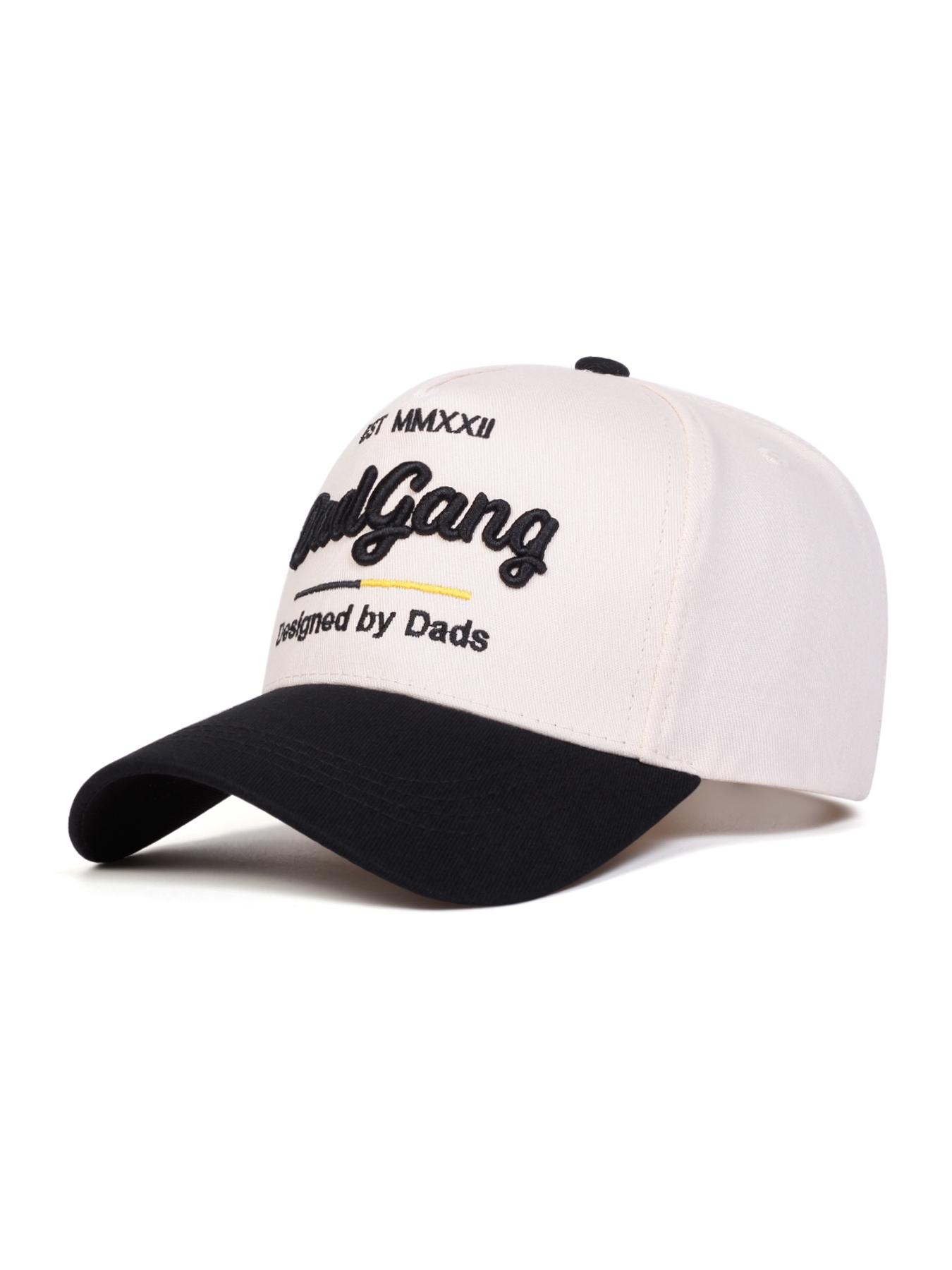 Unisex Dadgang Letter Baseball Cap, Adjustable Outdoor Sun Protection Hat, Casual Woven Fabric, Spring & Fall Travel Beach Vacation, Quality Caps