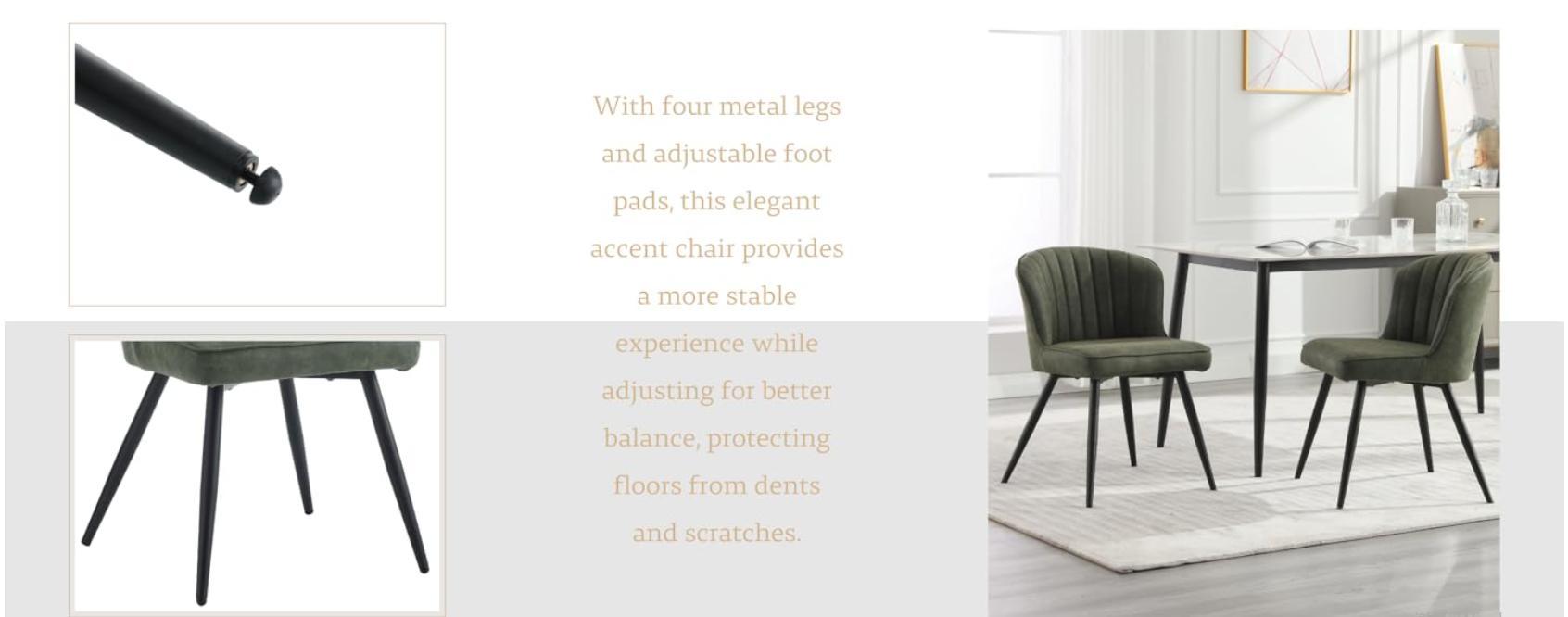 CHAIRUS Mid Century Modern Dining Chairs Set of 2, Faux Leather Upholstered Dining Chairs with Black Metal Legs, Comfy Armless Side Chairs for Living Room, Dining Room, Green CHAIRUS Mid Century Modern Dining Chairs Set of 2, Faux Leather Upholstered Dining Chairs with Black Metal Legs, Comfy Armless Side Chairs for Living Room, Dining Room, Green