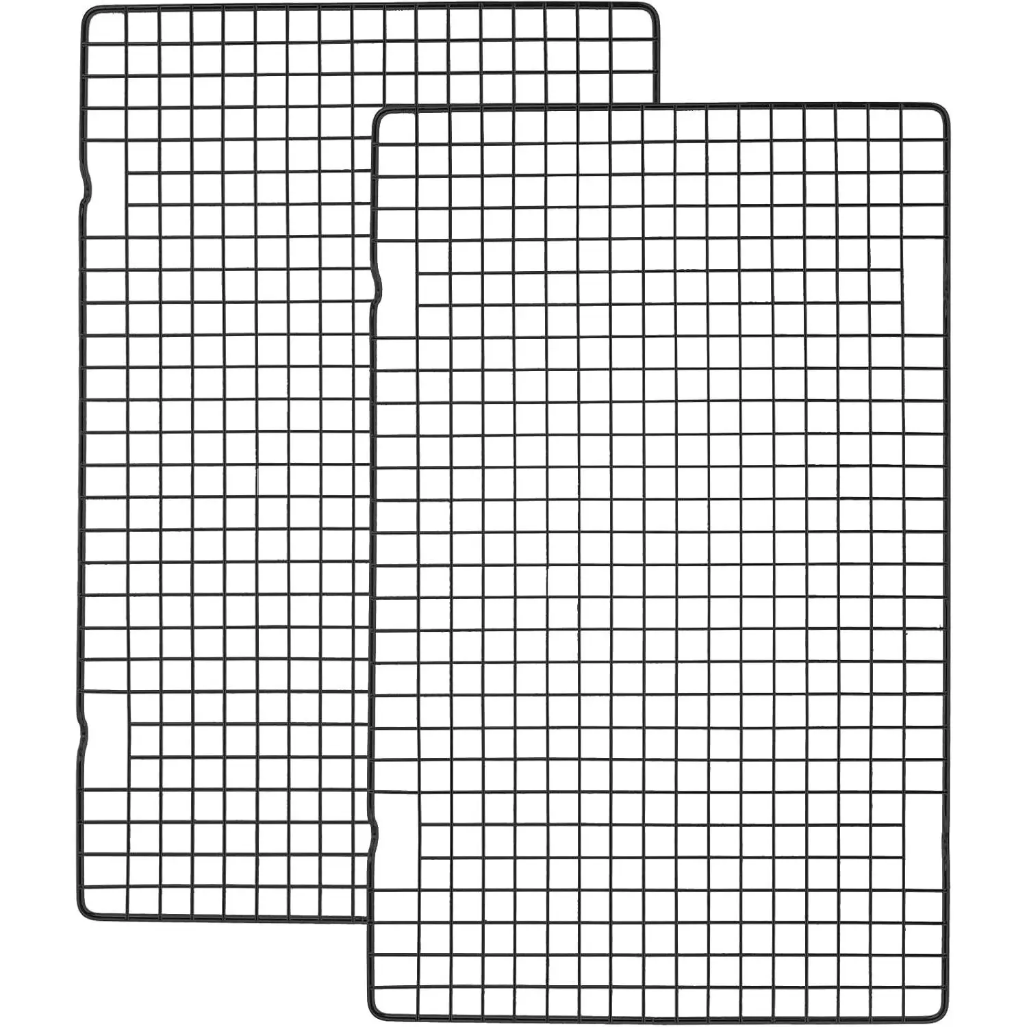 2 Pack Black Heavy Duty Wire Cooking Rack Baking Racks, 16" x 10" Nonstick Baking & Cooling Grid for Roasting, Cooking, Grilling, Drying
